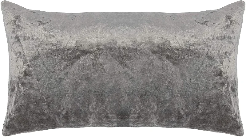 Benzara BM228796 Fabric Throw Pillow with Gleam and Solid Color, 26 X 5 inch, Gray