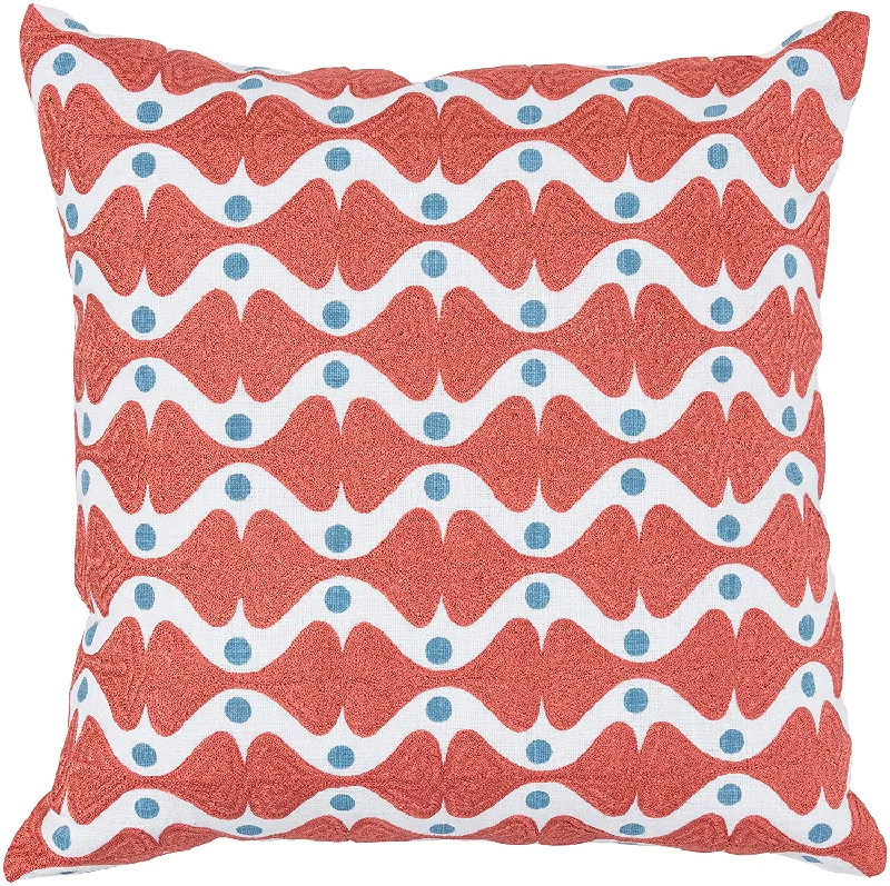 Benzara BM228880 Fabric Throw Pillow with Bow Tie Pattern and Polka Dots, Orange