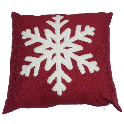 Brentwood Decorative Holiday Snowflake Throw Pillow - 20''X 20''