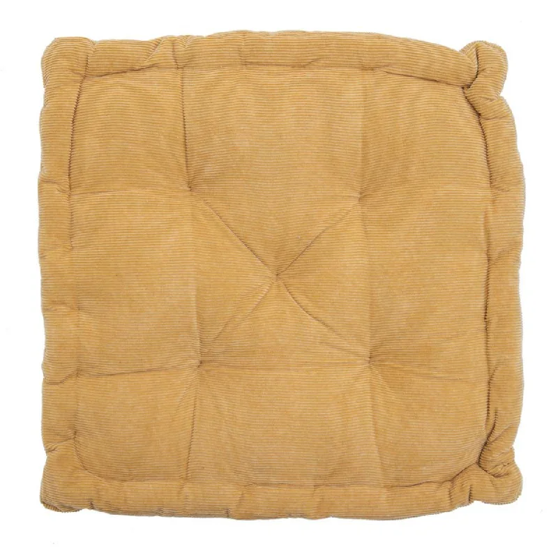 Yellow Corduroy Square Floor Pillow