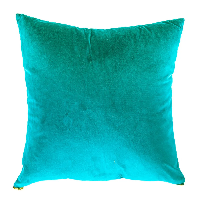 Turquoise Velvet Pillow