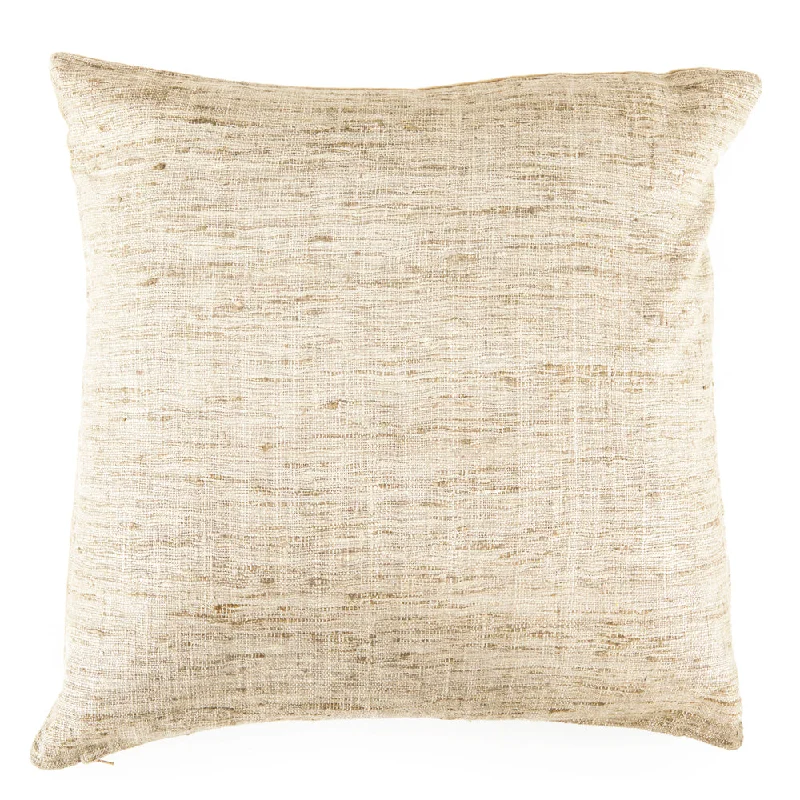 White Frayed Weave Pillow - Square