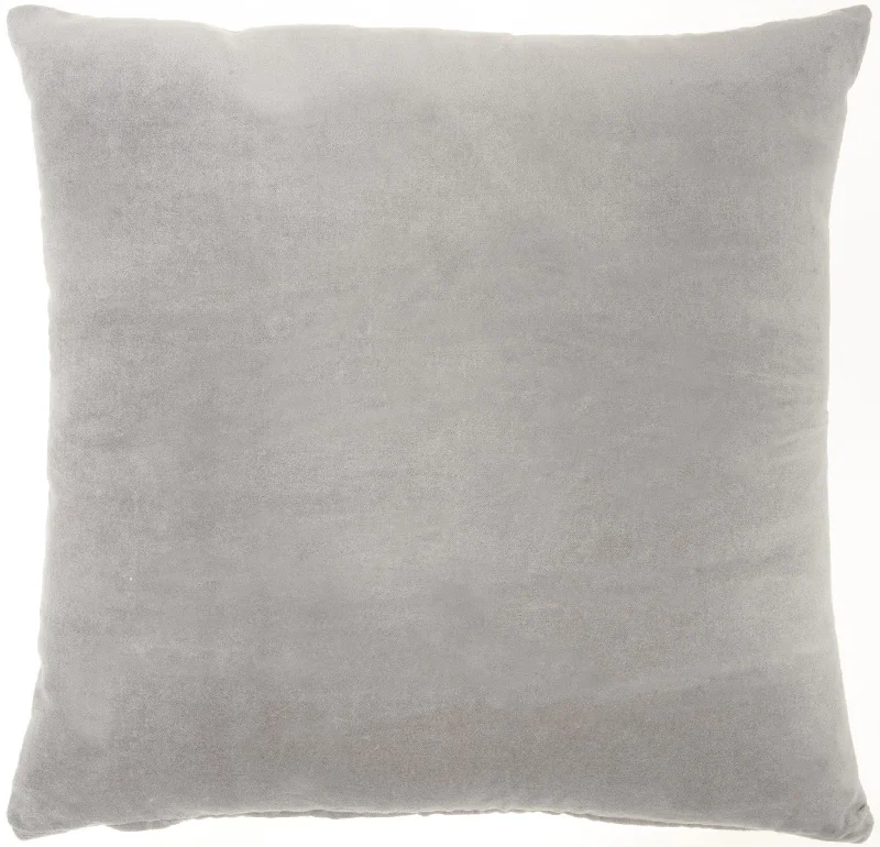 Gray Soft Velvet Accent Throw Pillow