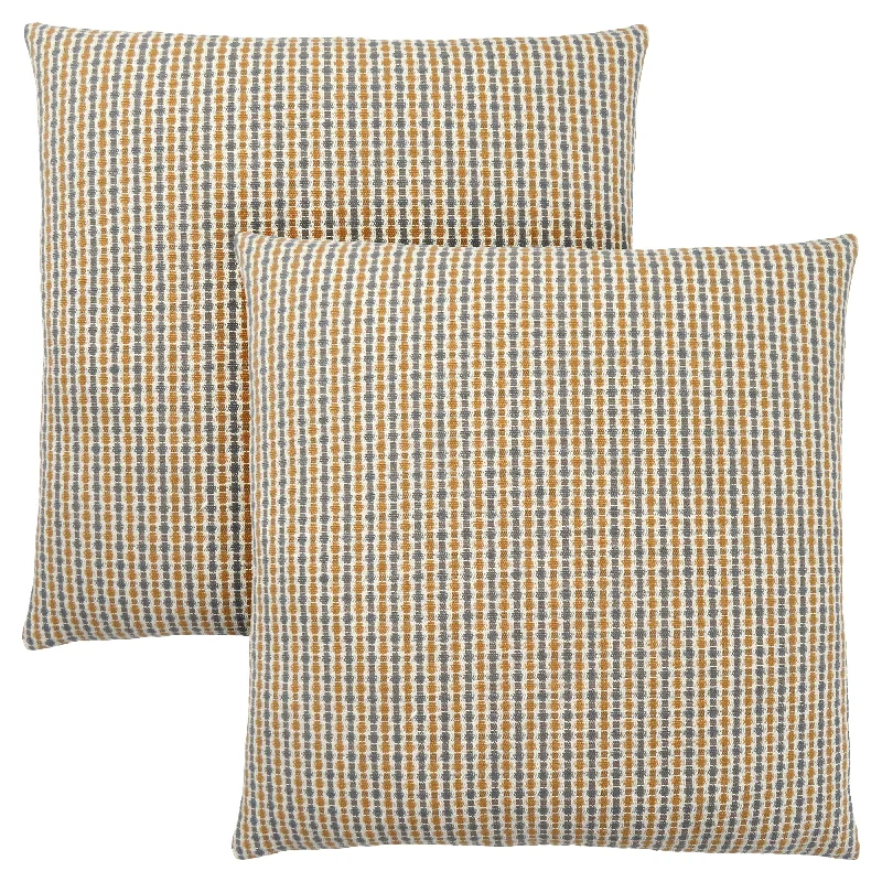 Monarch Pillow - 18"X 18" Gold Grey Abstract Dot 2Pcs