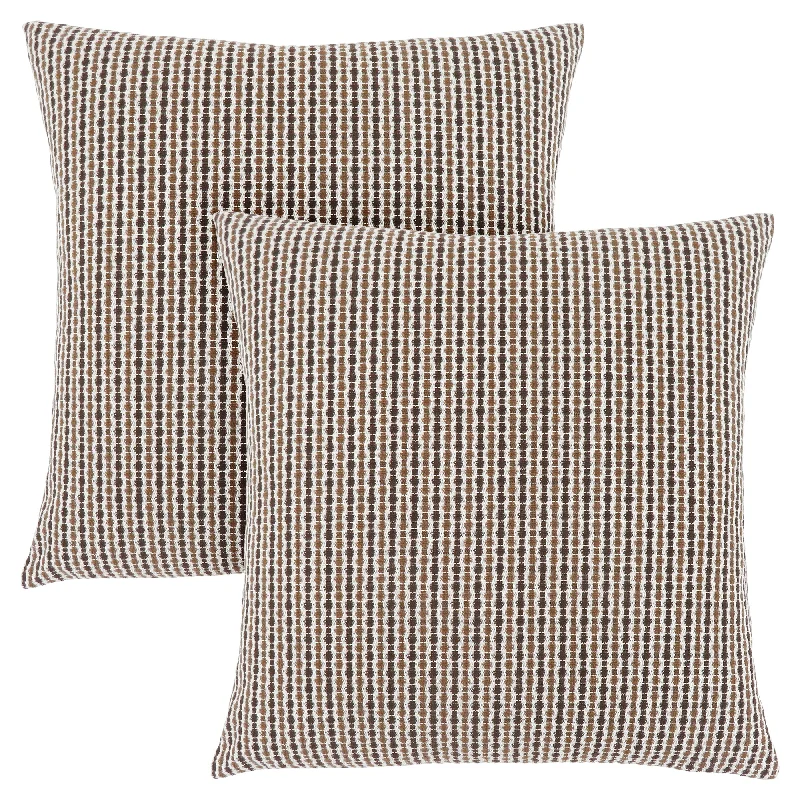 Monarch Pillow - 18"X 18" Light Dark Brown Abstract Dot 2Pcs