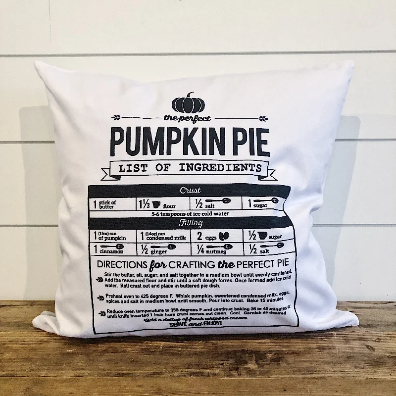 Pumpkin Pie Recipe Pillow Cover