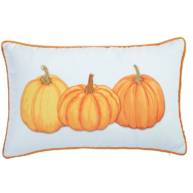 Pumpkin Trio Lumbar Decorative Throw Pillow Cover