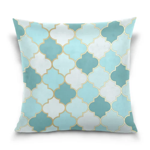 Turquoise Teal Mosaic Pillow