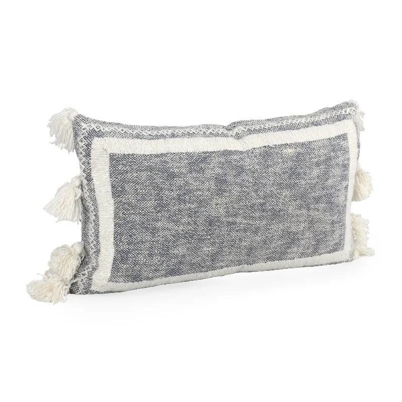 White & Blue Lumbar Pillow