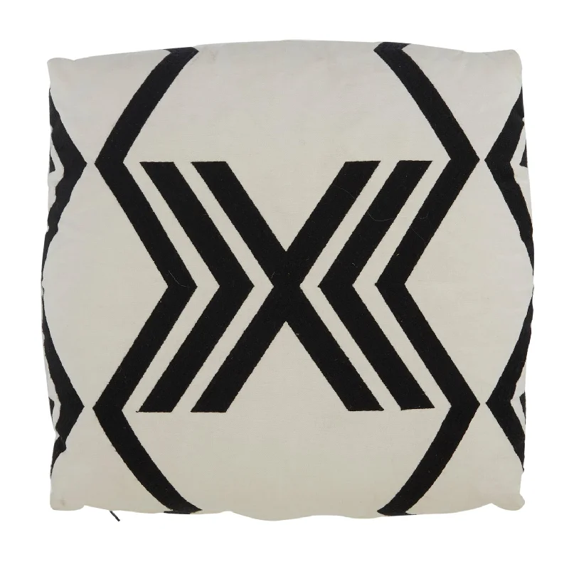 White & Black X-Pattern Pillow