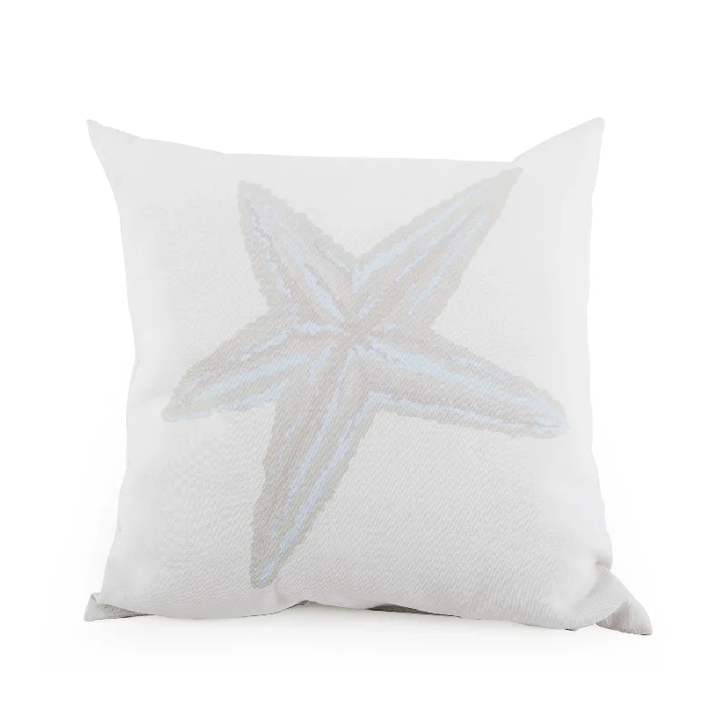 White Pale Starfish Pillow