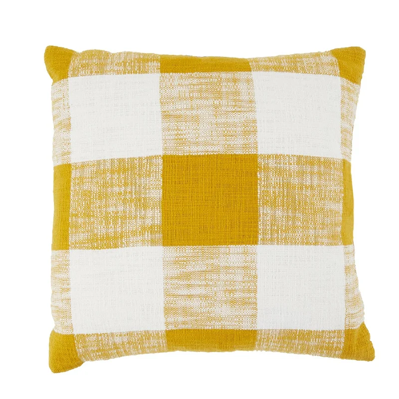 Yellow Mustard Buffalo Plaid Pillow