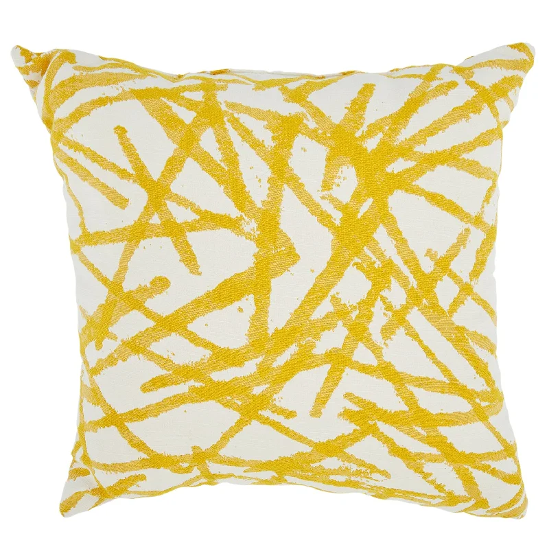 Yellow Abstract Streaks Pillow