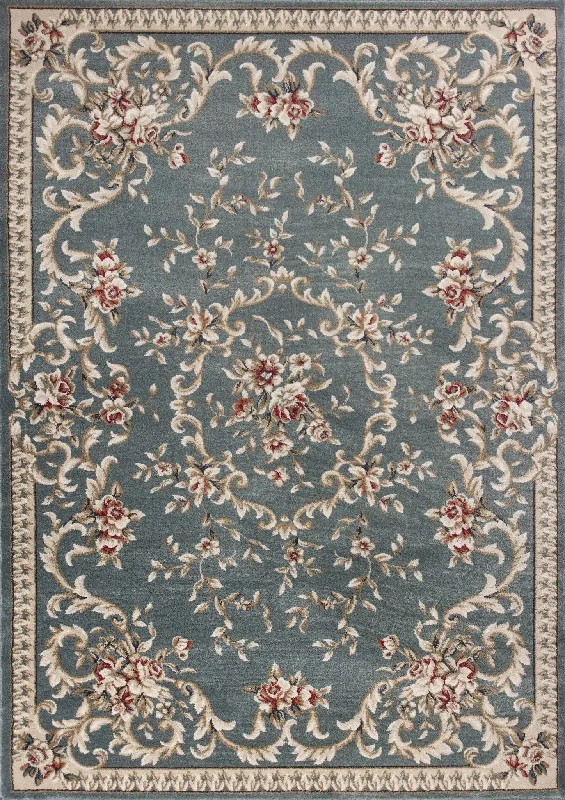 Avalon 5602 Slate Blue Aubusson Rug