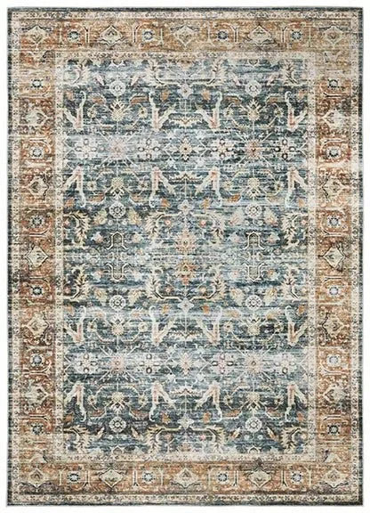 Charleston CHA06 Blue/Rust Rug