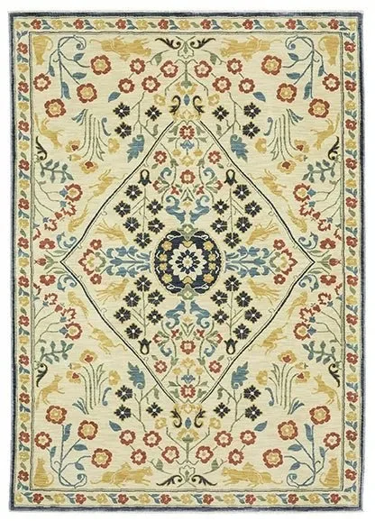 Francesca FR06B Ivory/Gold Rug