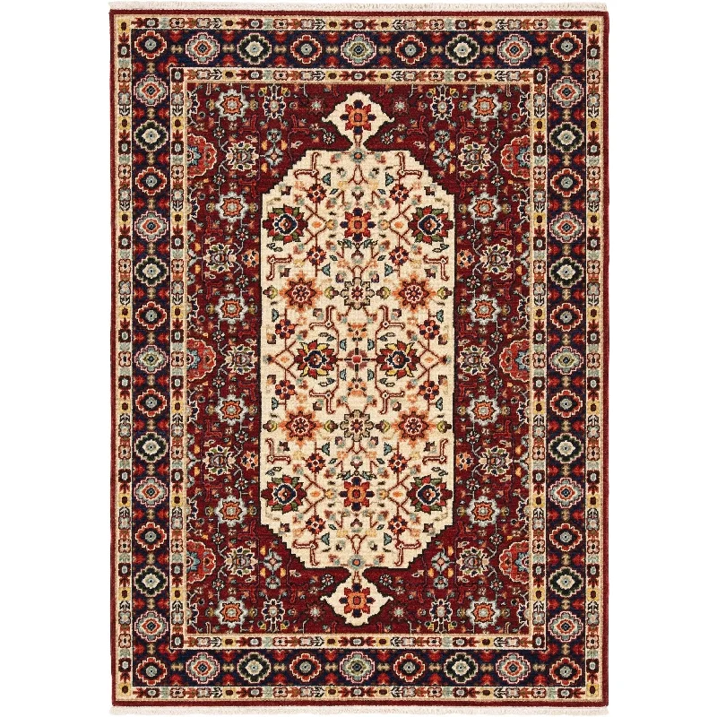 Lilihan 1802W Red/Ivory Rug