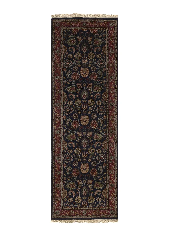 Oriental Rug Indian Handmade Runner Traditional 2'6"x7'1" (3x7) Blue Floral Design #33316