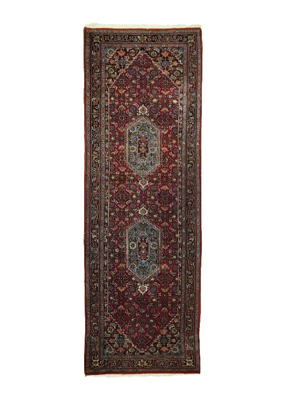 Oriental Rug Indian Handmade Runner Traditional 2'9"x7'11" (3x8) Red Herati Design #A35131