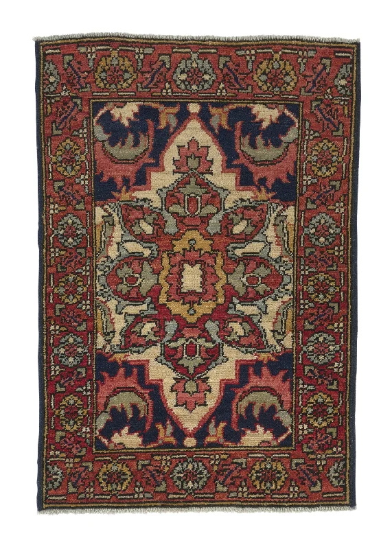 Oriental Rug Pakistani Handmade Area Traditional 2'1"x3'0" (2x3) Red Heriz Design #35335