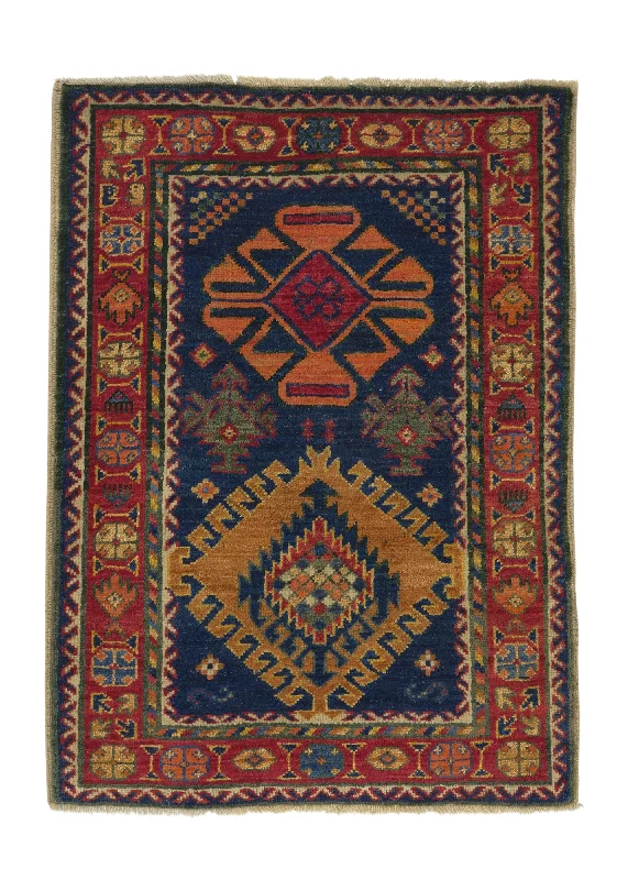 Oriental Rug Pakistani Handmade Area Transitional 2'3"x3'0" (2x3) Blue Red Serapi Design #35123