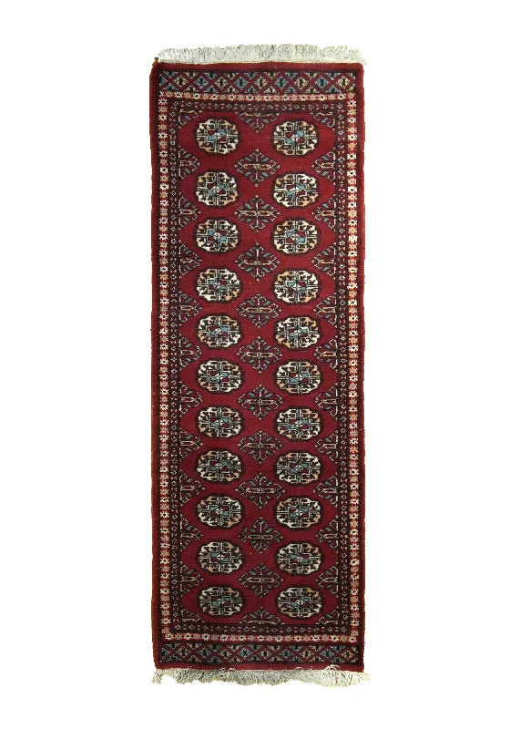 Oriental Rug Pakistani Handmade Runner Traditional 2'2"x6'5" (2x6) Whites/Beige Elephant Foot Design #A31917