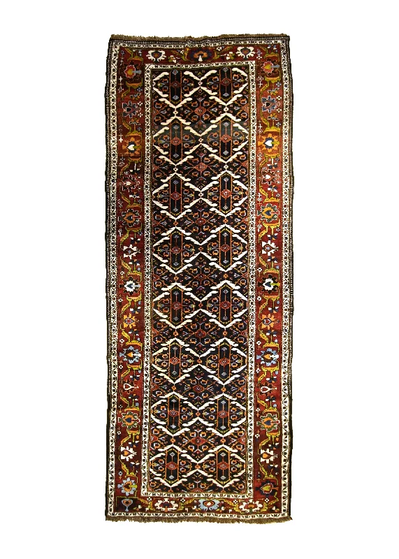 Persian Rug Bakhtiari Handmade Runner Antique Tribal 5'6"x14'1" (6x14) Yellow/Gold Red Blue Geometric Design #A29244