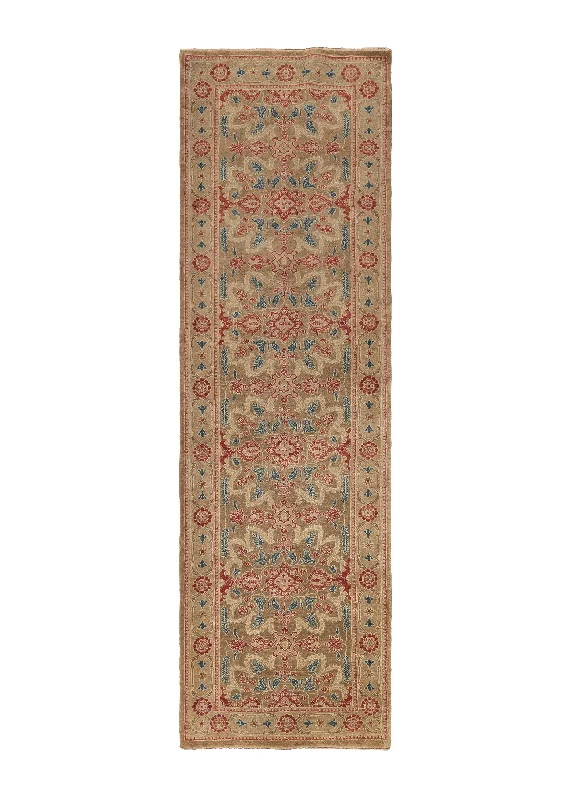 Persian Rug Bijar Handmade Runner Traditional 2'9"x9'0" (3x9) Whites/Beige Red Geometric Design #30633