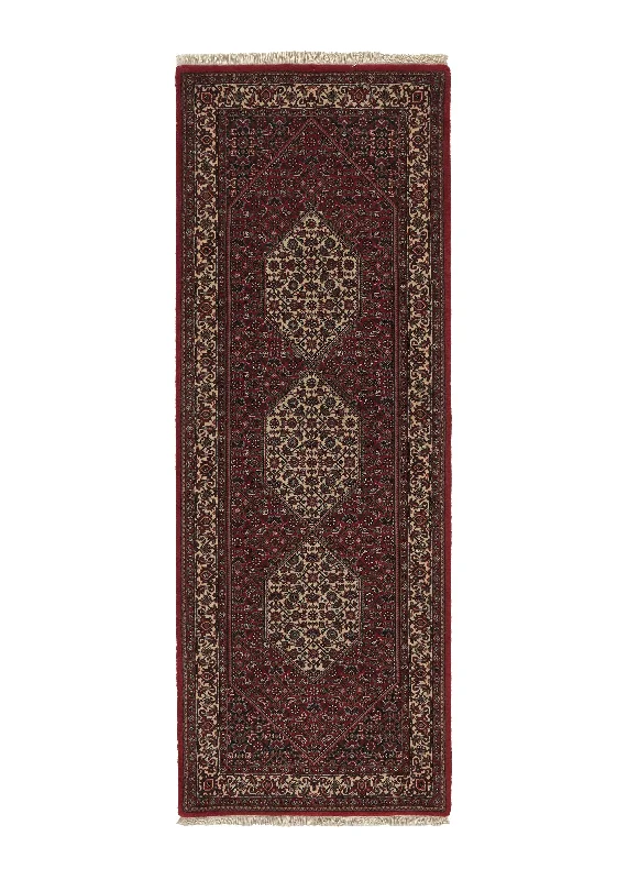 Persian Rug Bijar Handmade Runner Traditional 2'6"x6'9" (3x7) Red Herati Design #28060