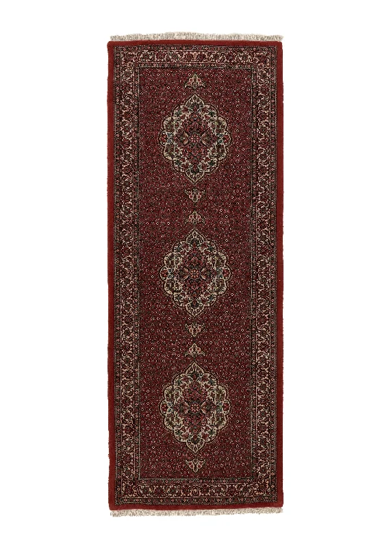 Persian Rug Bijar Handmade Runner Traditional 2'10"x7'7" (3x8) Red Herati Design #34071