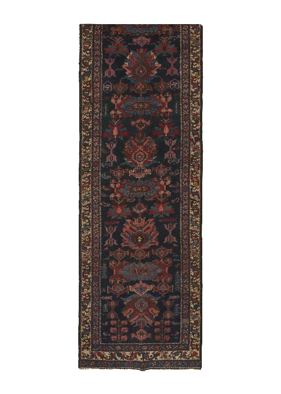 Persian Rug Malayer Handmade Runner Tribal Vintage 2'10"x16'0" (3x16) Blue Geometric Design #32587