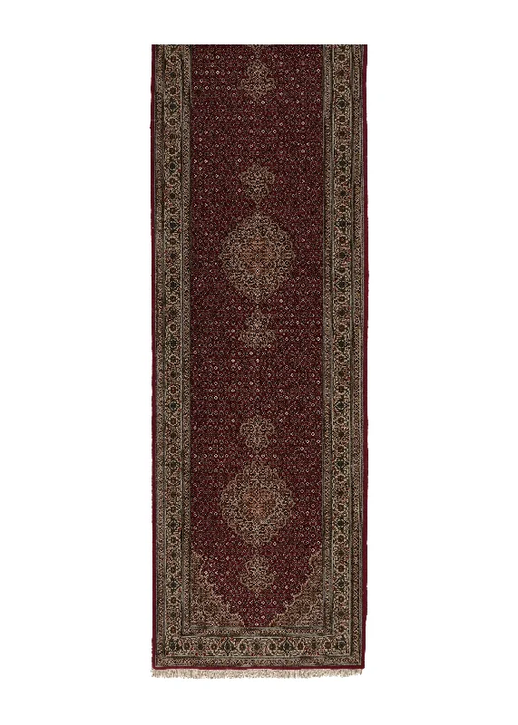 Persian Rug Tabriz Handmade Runner Traditional 2'9"x10'10" (3x11) Red Mahi Fish Design #35084