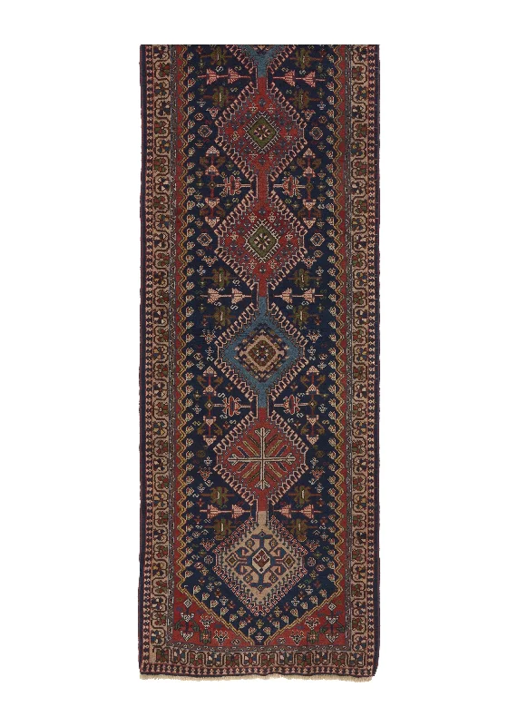 Persian Rug Yalameh Handmade Runner Tribal 2'9"x11'1" (3x11) Red Blue Geometric Design #34323