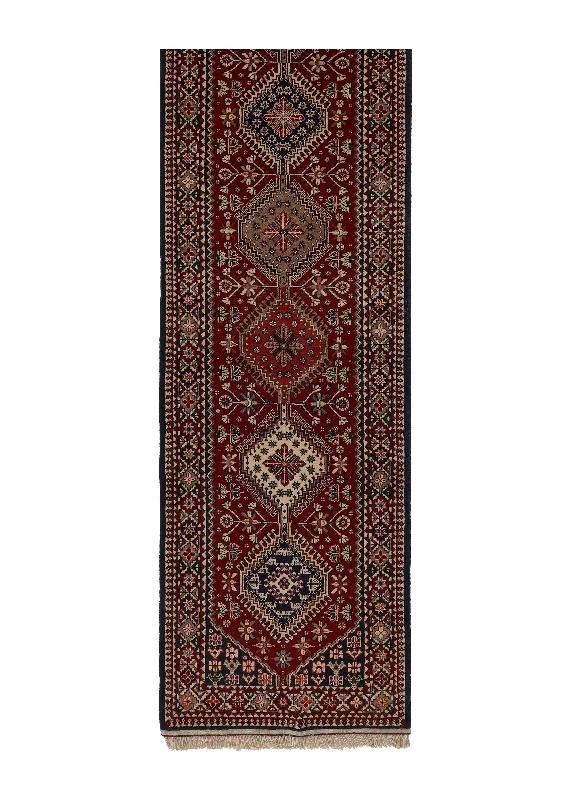 Persian Rug Yalameh Handmade Runner Tribal 2'8"x12'10" (3x13) Red Geometric Design #34730