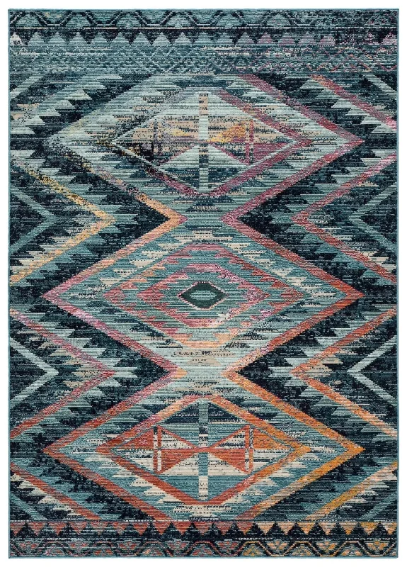 Rhythmik By Nikki Chu RHN10 Decca Blue/Multicolor Rug