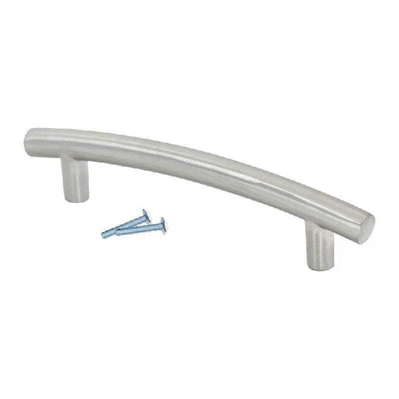 10 Pack Achilles Arch 3-3/4" Centers Brushed Nickel Cabinet Pull