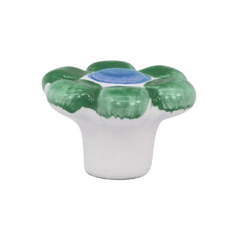 10 Pack Flower Pastel Green Cabinet Hardware Knob, 1- 9/16" Diameter