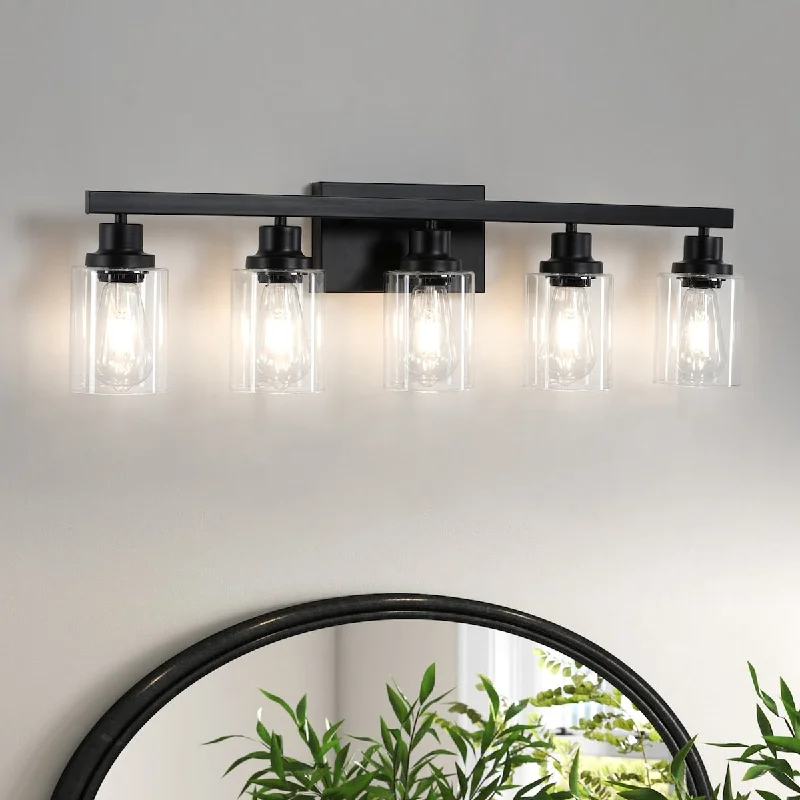 5-Lights Farmhouse Vanity Lights Fixture Rustic Bathroom Light Fixture Bathroom Sconce