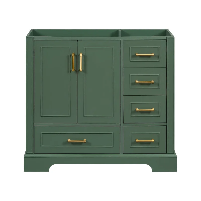 [Cabinet Only] 36" Green Traditional Bathroom Vanity(Sink not included)