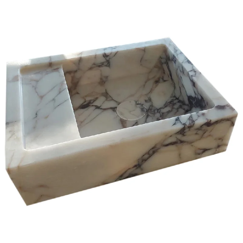 Calacatta Viola Marble Wall-mount Bathroom Sink (W)14" (W)18" (H)5"