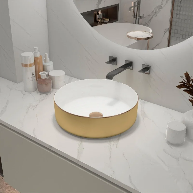 Ceramic Circular Vessel Bathroom Sink Art Sink