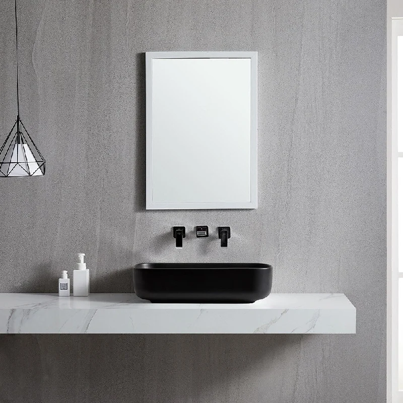 Ceramic Rectangular Above Counter Bathroom Sink Art Basin