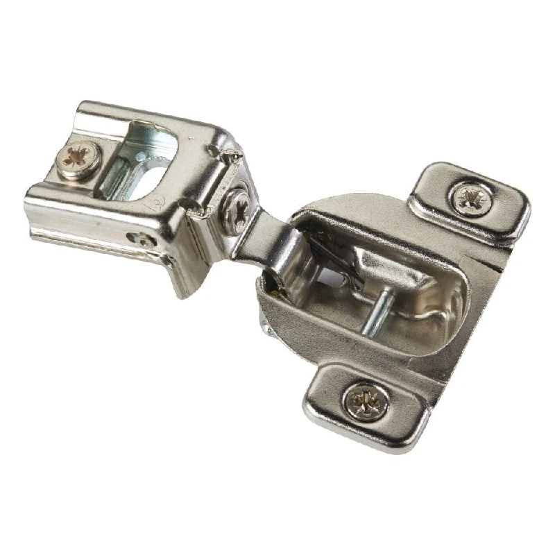 Compact 39C Series Metal 1-inch 110-degree Overlay Press-in Self-closing Cabinet Hinge (Pack of 10)