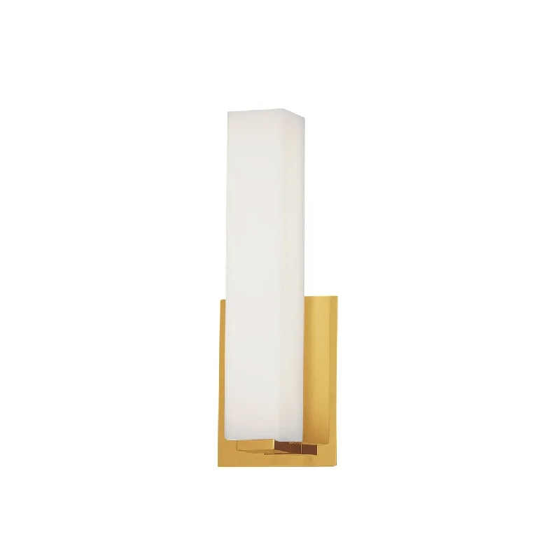 Dainolite Vonte Wall Sconce - 12W - Aged Brass Light - White Glass