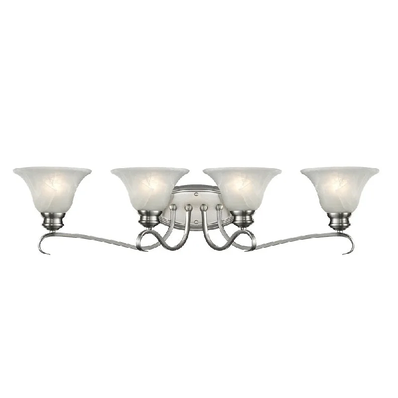 Golden Lighting Lancaster Pewter Steel/Glass 4-light Bath Vanity Light