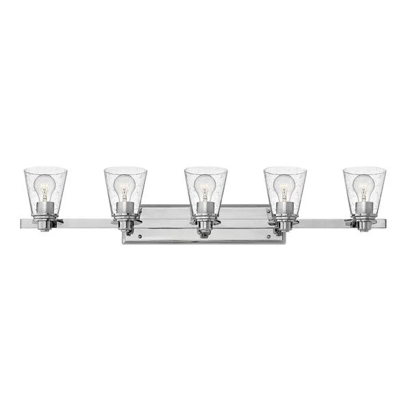 Hinkley Avon 5-Light Vanity Light in Chrome with Clear