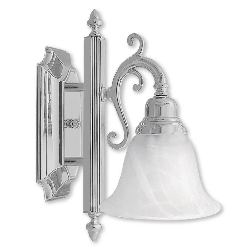 Livex Lighting French Regency 1 Light Polished Chrome Bath Vanity - Polished chrome - Polished chrome