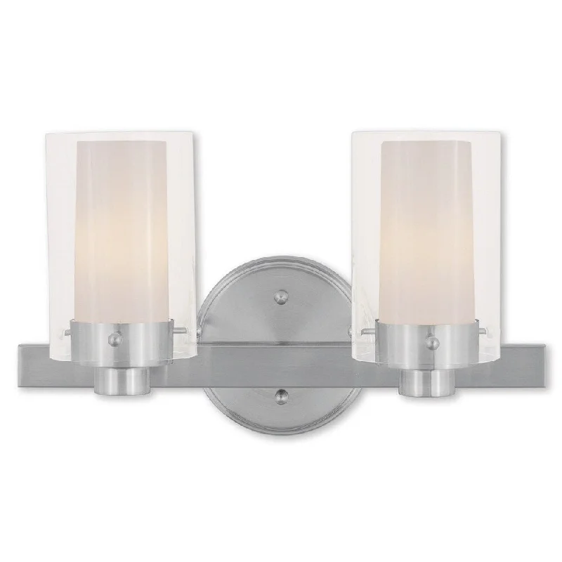 Livex Lighting Manhattan 2 Light Brushed Nickel Bath Vanity - Brushed nickel