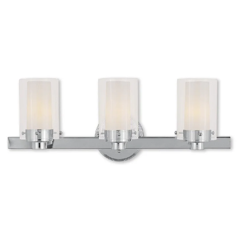 Livex Lighting Manhattan 3 Light Polished Chrome Bath Vanity - Polished chrome - Polished chrome