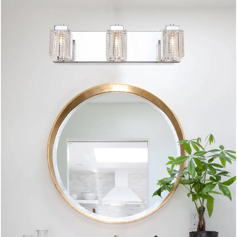 Mordern Glass Shade Vanity Wall Sconce Chrome Finished